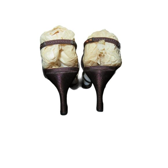 Valenti Franco Luann Bronze Italian Leather Strappy Glitter Heels Sandals 7.5 - Picture 3 of 11